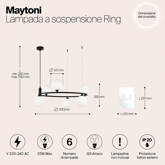 Светильник Maytoni MOD013PL-06B